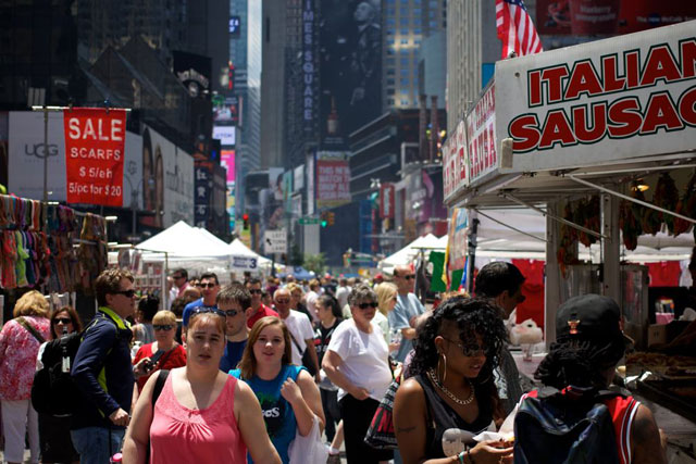 The markets down Broadway