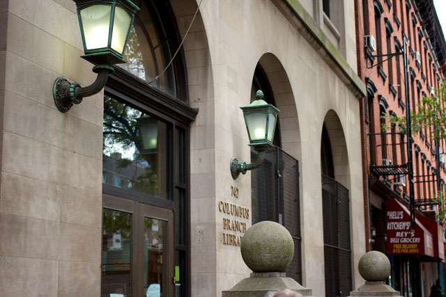 The exterior of the the Columbus New York Public Library branch