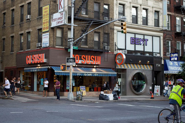Vynl's current store, and the neighboring Go Sushi store they hope to move to