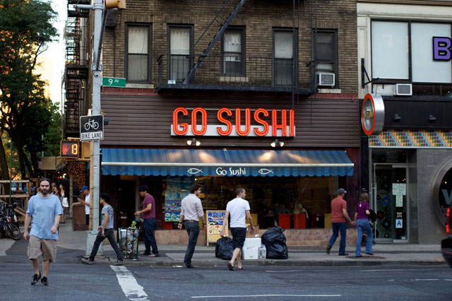 The exterior of Go Sushi when it was open