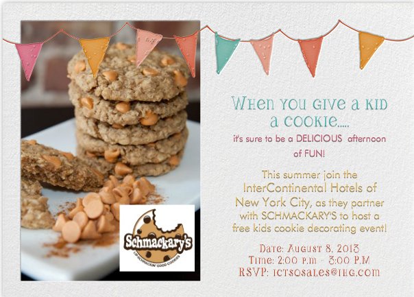 The flyer for the kids cookie decorating event