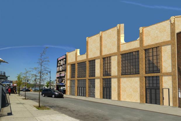 A rendering of the future exterior of the former H&H Bagels factory