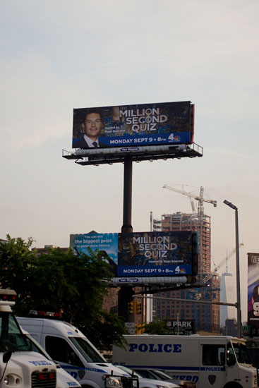 The billboards for the Million Second Quiz