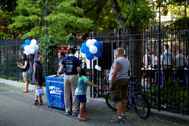 The entrance booth for the Night Out Against Crime