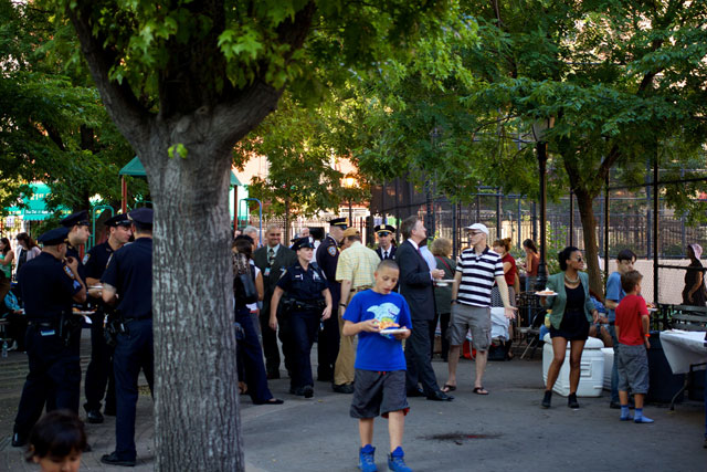 NYPD officers at the Night Out Against Crime
