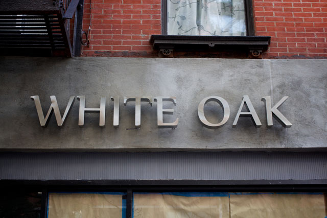 The signage of White Oak