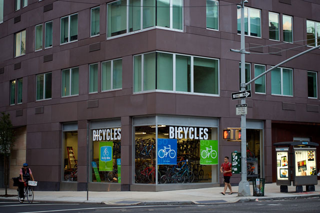 The exterior of the incoming bicycle shop