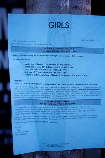 The notices put up announcing the filming