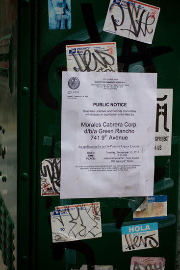 The updated notice for Green Rancho's liquor license application