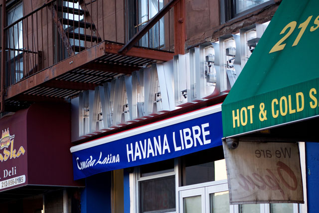 The signage of the incoming Havana Libre