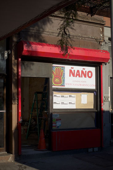 The exterior of the under-construction ñaño bar & restaurant