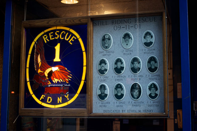 Photos of the eleven firemen from Rescue 1 who lost their lives on 9/11