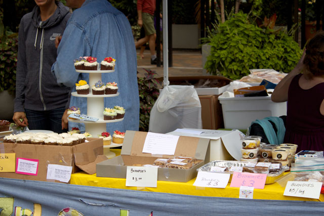 The bake sale stall at 43rd & 9th