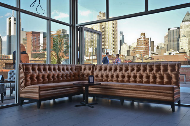 The seating overlooking Midtown at Z Bar