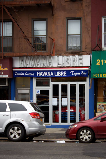 The exterior of the incoming Havana Libre with the window car visible