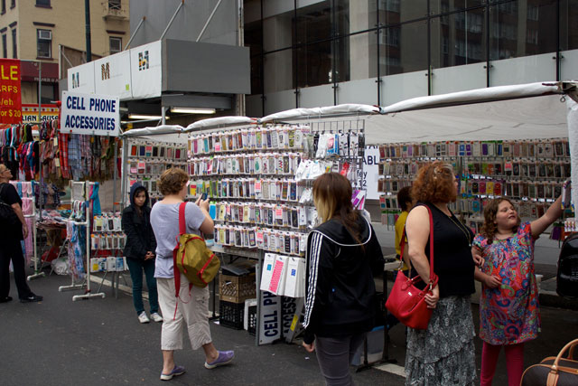 A whole stall just selling phone cases at the street fair