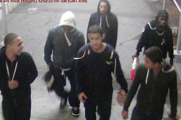 Six of the alleged suspects from the assault