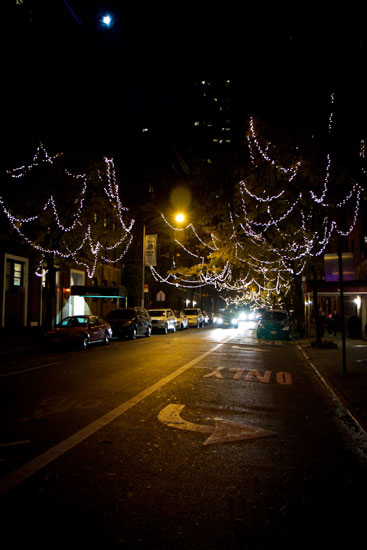 The lights along W 55th St