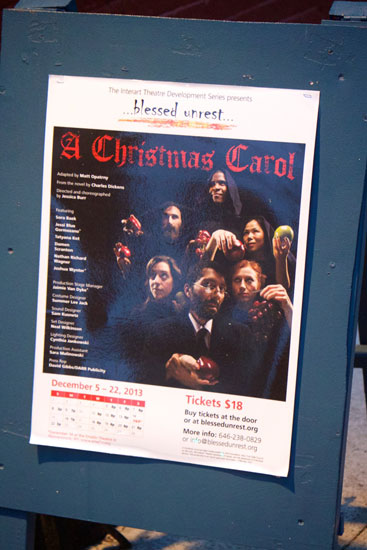 The poster for the performance of A Christmas Carol
