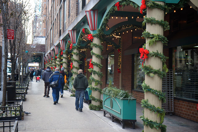W 43rd St decorated for christmas