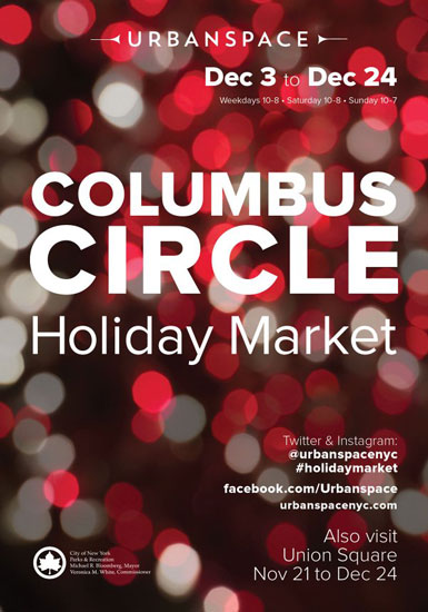 The poster advertising the Columbus Circle Holiday Markets