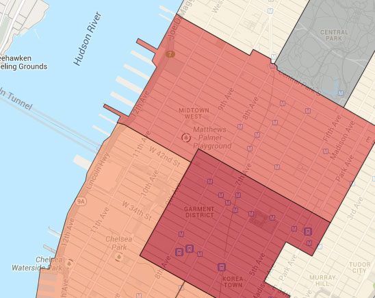 A map of NYPD precincts based on number of crimes