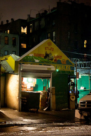 The exterior of Stile's Farmers Market on W 52nd St