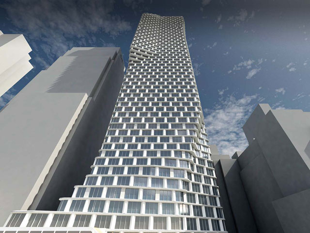 A rendering of the future tower at the site of Roseland