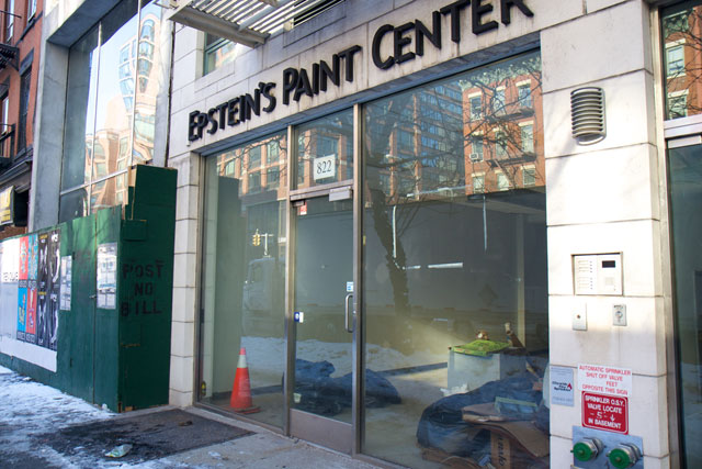 The exterior of Epstein's Paint Center's former location