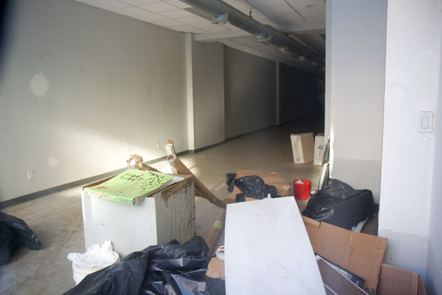 The empty interior of Epstein's Paint Center's former location