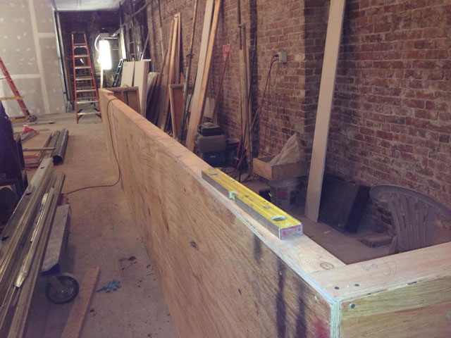 Construction at the incoming Jasper's Taphouse