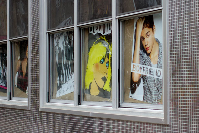 Posters in the windows at B-Side
