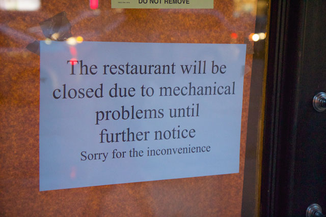 A notice about the closure at Stecchino