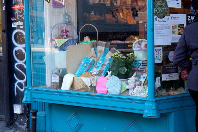 An Easter window display at Amy's Bread