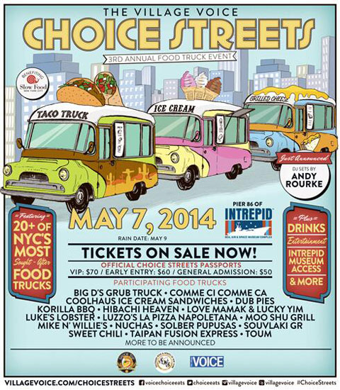 The flyer for the Village Voice Choice Streets
