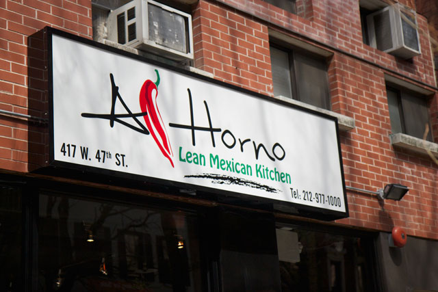 The signage of Al Horno