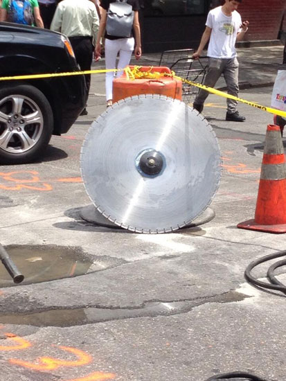 The circular saw blade that injured the pedestrian