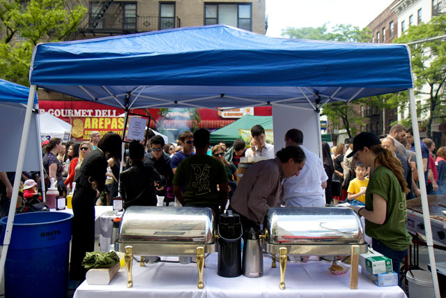 Staff cooking at the food festival