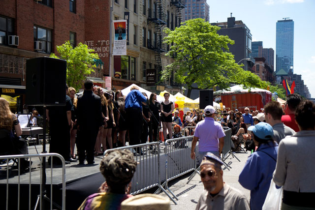 Performers on the stage at the food festival