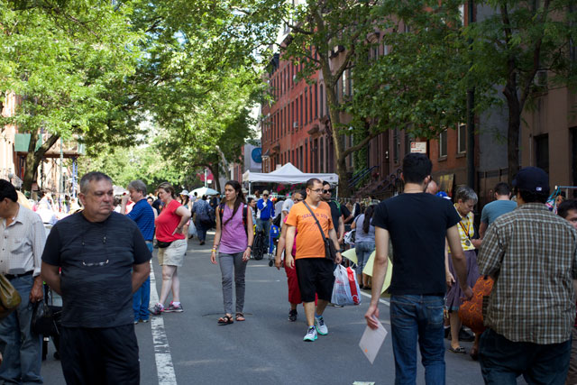 People visiting the 44th St Garage Sale