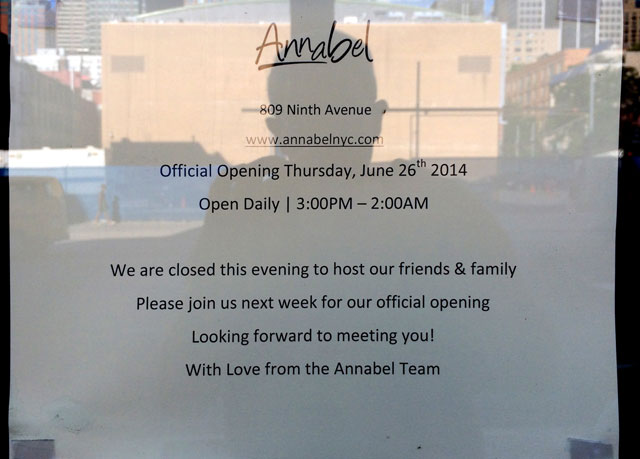The opening notice for the incoming Annabel