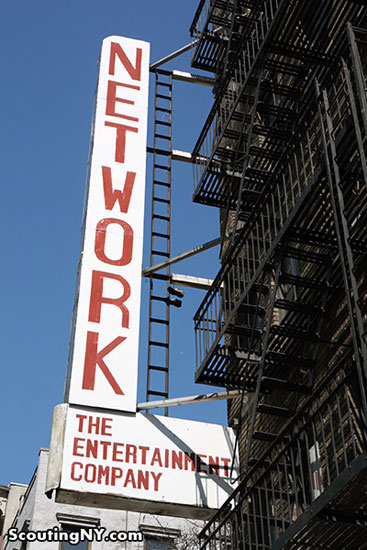 The full 'Network - The Entertainment Company' sign