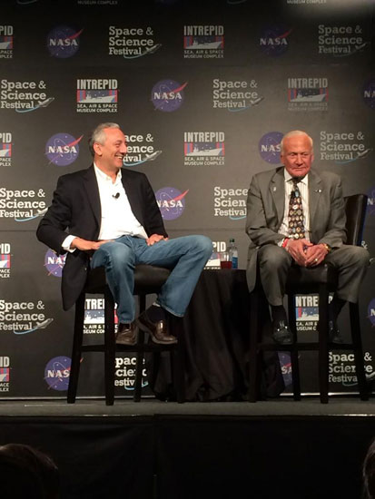 Buzz Aldrin and Mike Massimino at the Space & Science Festival