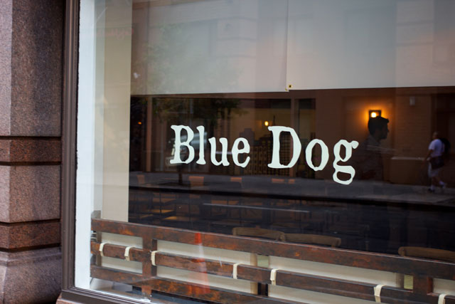 The signage at the new Blue Dog Kitchen