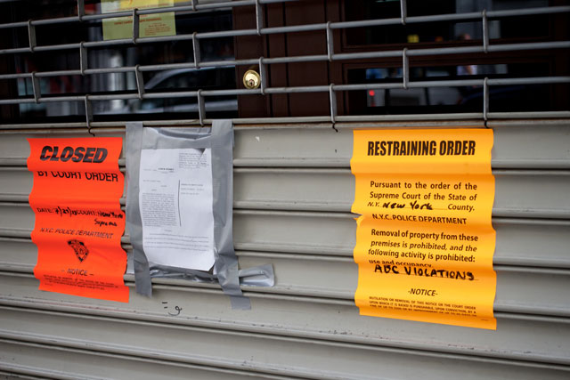 The NYPD closure notices at Kati House