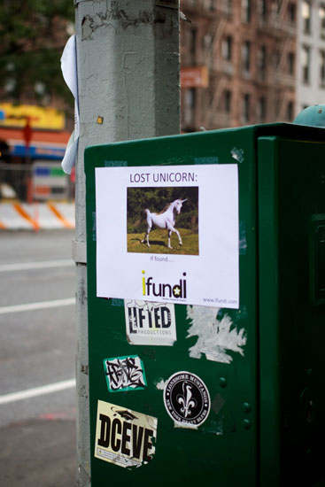 A fake flyer for a lost unicorn