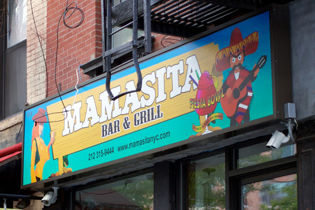 The signage for Mamasita Bar & Grill