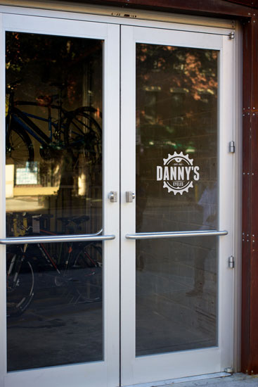 The door for the incoming Danny's Cycles