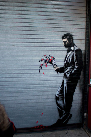The Banksy artwork at the Hustler Club