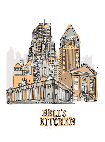 Several buildings from Hell's Kitchen